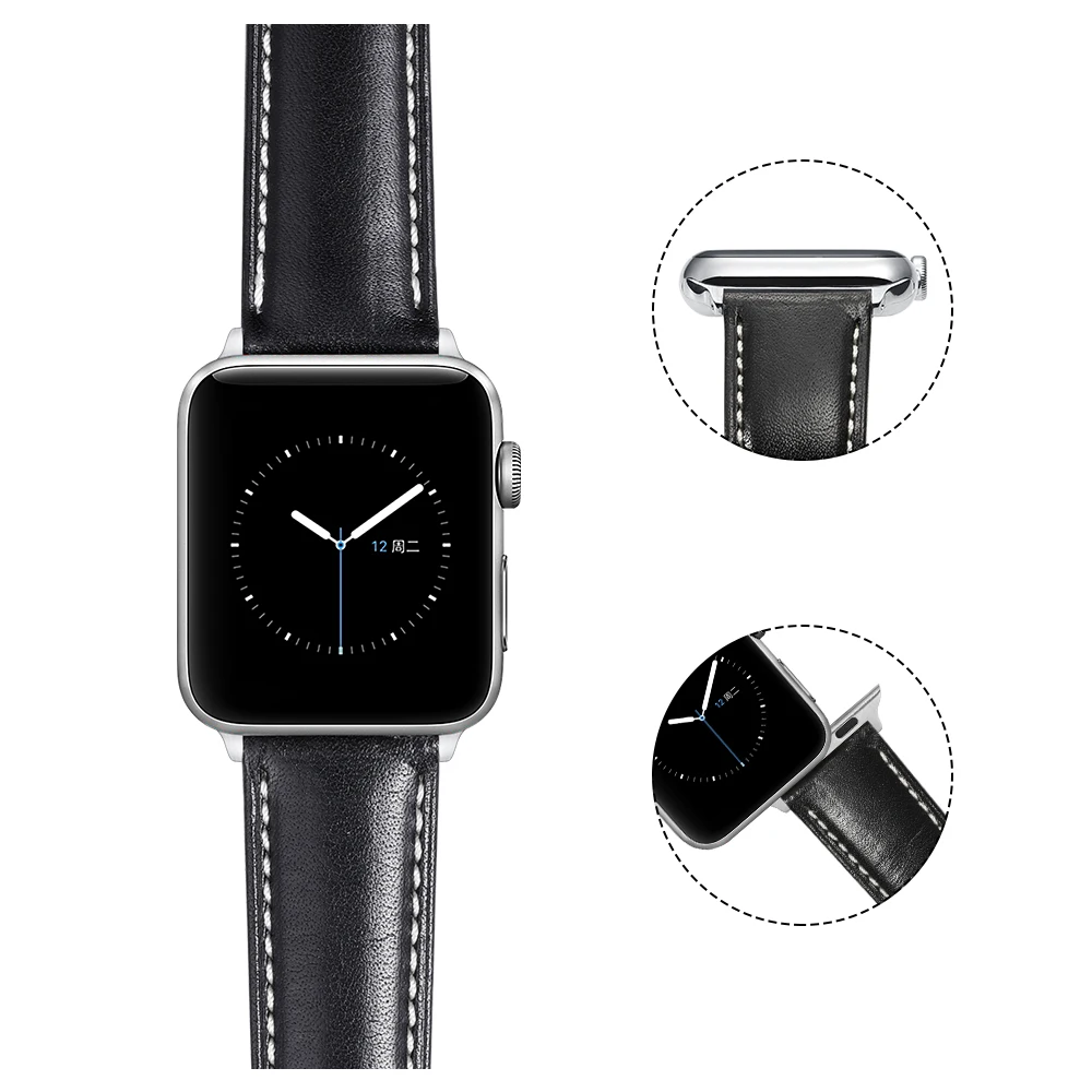 Ремешок iStrap из натуральной кожи для Apple Watch 42 мм 38 мм/44 40 серия 4 3 2 1 ремешок iWatch |