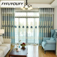 europe embroidered window curtains for living room polyester luxury curtain for bedroom curtains window blinds can customize