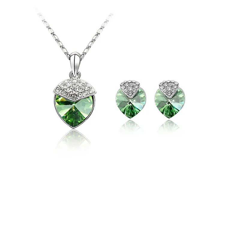 Комплект из колье и серёг с австрийскими кристаллами|jewellery fashion|wedding jewelry setsfashion set |