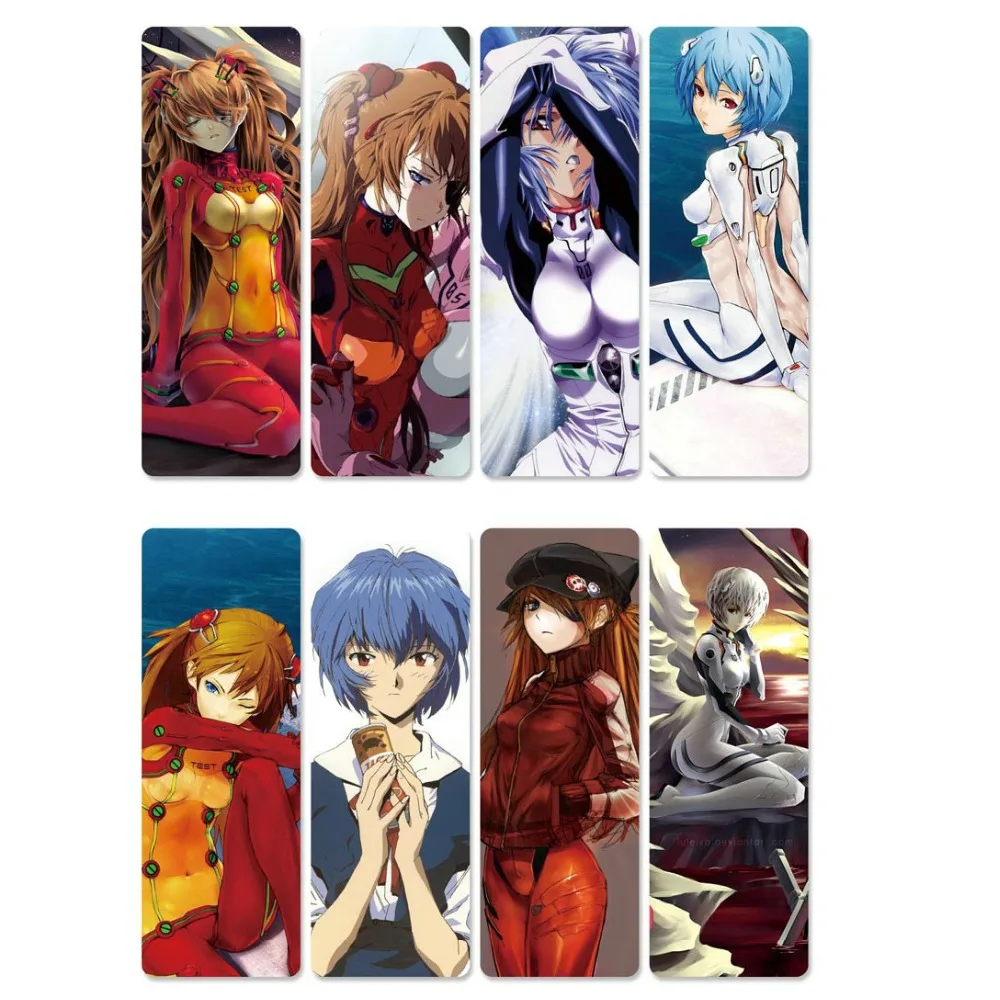 8 шт. EVANGELION EVA аниме лямки водонепроницаемый прозрачный ПВХ пластиковая Закладка красивые лямки для книг подарок