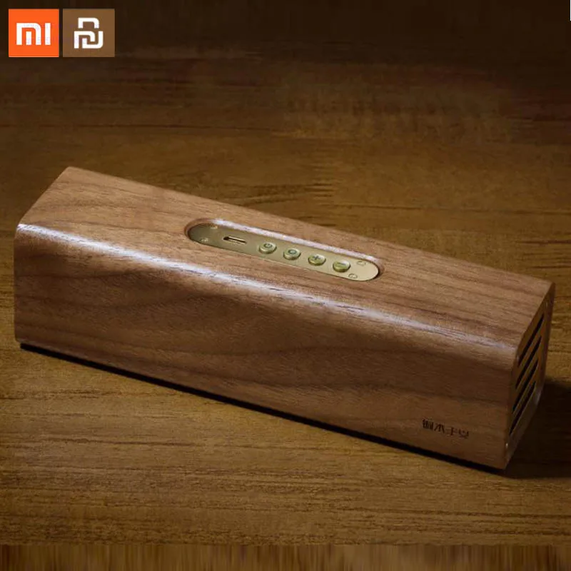 Xiaomi mijia медный деревянный Bluetooth динамик черный ореховый двухканальный дизайн