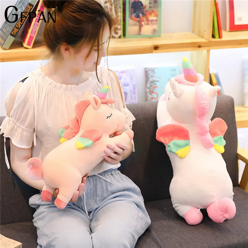Огромный 60 см новый бренд Единорог Мягкие Куклы Kawaii мягкие животные единорог