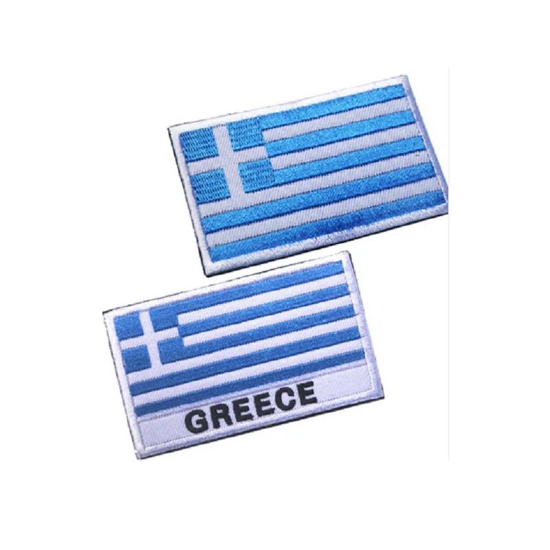 

Embroidery Patches Armband Loops And Hook Flag Of Greece Flag Patches Badges For Clothing Hat Bag Patch