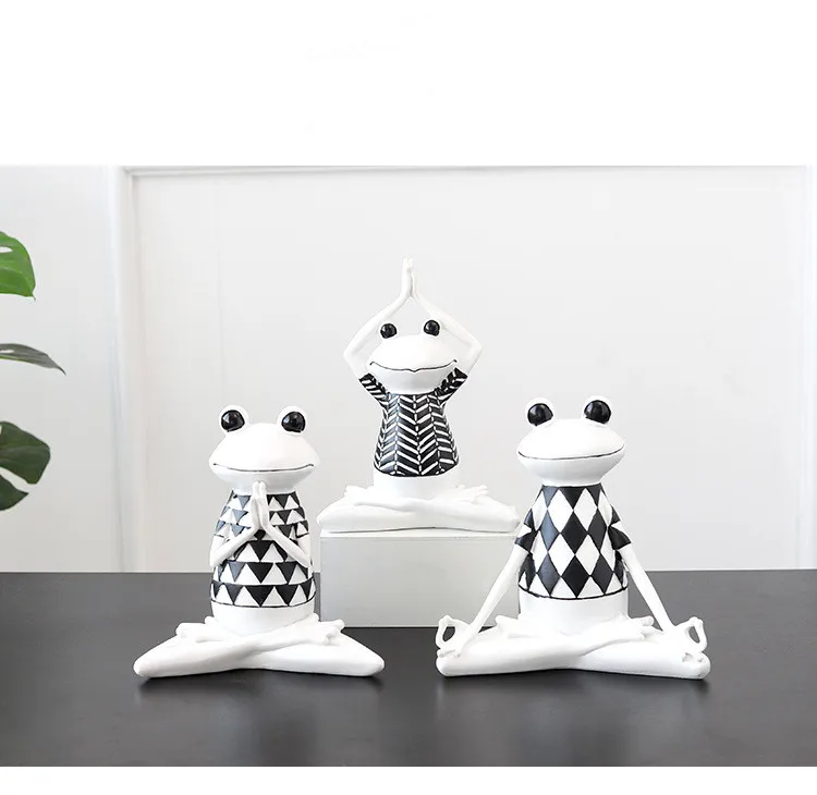 1PC Nordic Resin Yoga Frog Decoration Home Accessories Creative Living Room TV Cabinet Children Gift JL 268 | Дом и сад