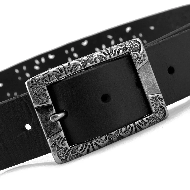

Ms belt for women leather belt fine fashion han edition belt Joker decoration Ms contracted black belt