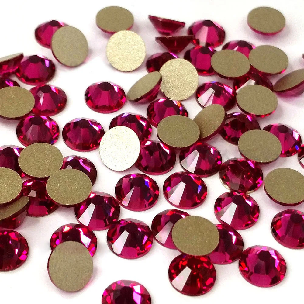 

Fuchsia Non Hotfix Rhinestones Flatback Glass Making Amazing Strass for Nail Art Garments DIY Decoration