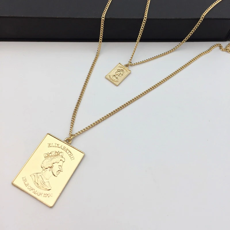 TOTASALLY металлические монеты королевы елипы резные подвески праздничные ожерелья