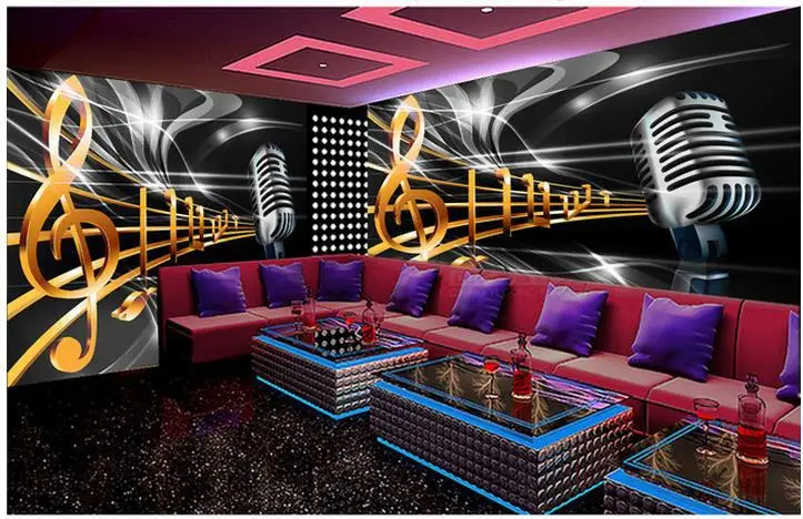 3d обои на заказ динамический музыкальный символ бар КТВ фоновые обои|wallpaper|background