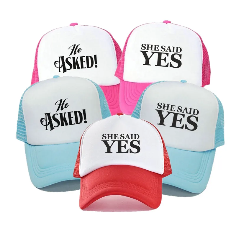 Модная свадебная Снэпбэк Кепка HE SAID YES для пар влюбленных красочные бейсболки