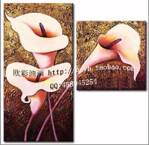 Pure decorative painting paintings frameless oil on canvas pink calla 6525 home decor | Дом и сад