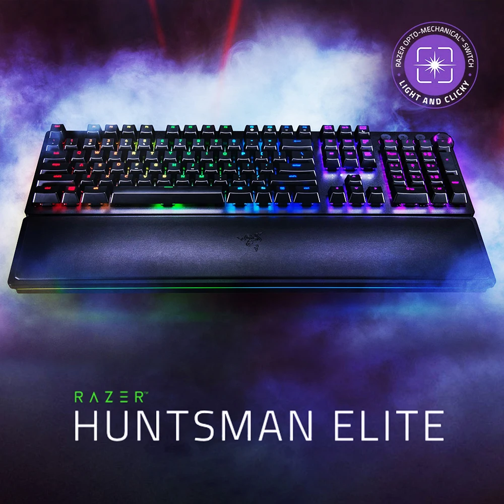 Razer Huntsman Elite Проводная игровая клавиатура Механическая игровая клавиатура RGB подсветка Тактильные переключатели эргономичный дизайн для ПК