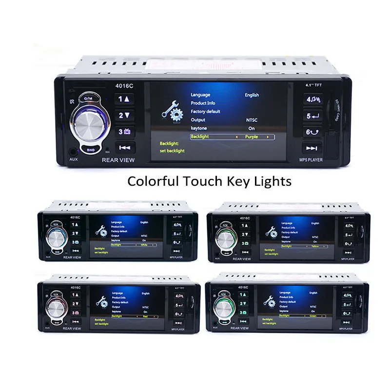 4,1 дюймов 1 Din HD автомобильный стерео радио Bluetooth Авто MP3 MP5 Аудио плеер Поддержка USB FM TF AUX камера заднего вида