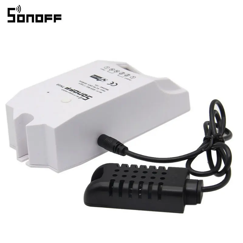 Смарт переключатель Sonoff TH10/TH16 с датчиком температуры и влажности|smartphone remote|smartphone