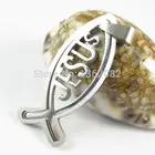 Ювелирные изделия 2-в-1 из нержавеющей стали ихтис рыба Иисус христианский символ кулон ожерелье подарок YN54