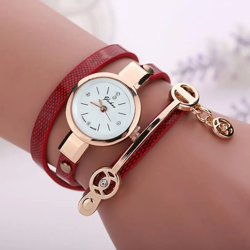 Red Relojes mujer, женские часы, ремешок из сплава, наручные часы, браслет, кварцевые часы для женщин, женские часы, часы, женские модные часы - Цвет: Red