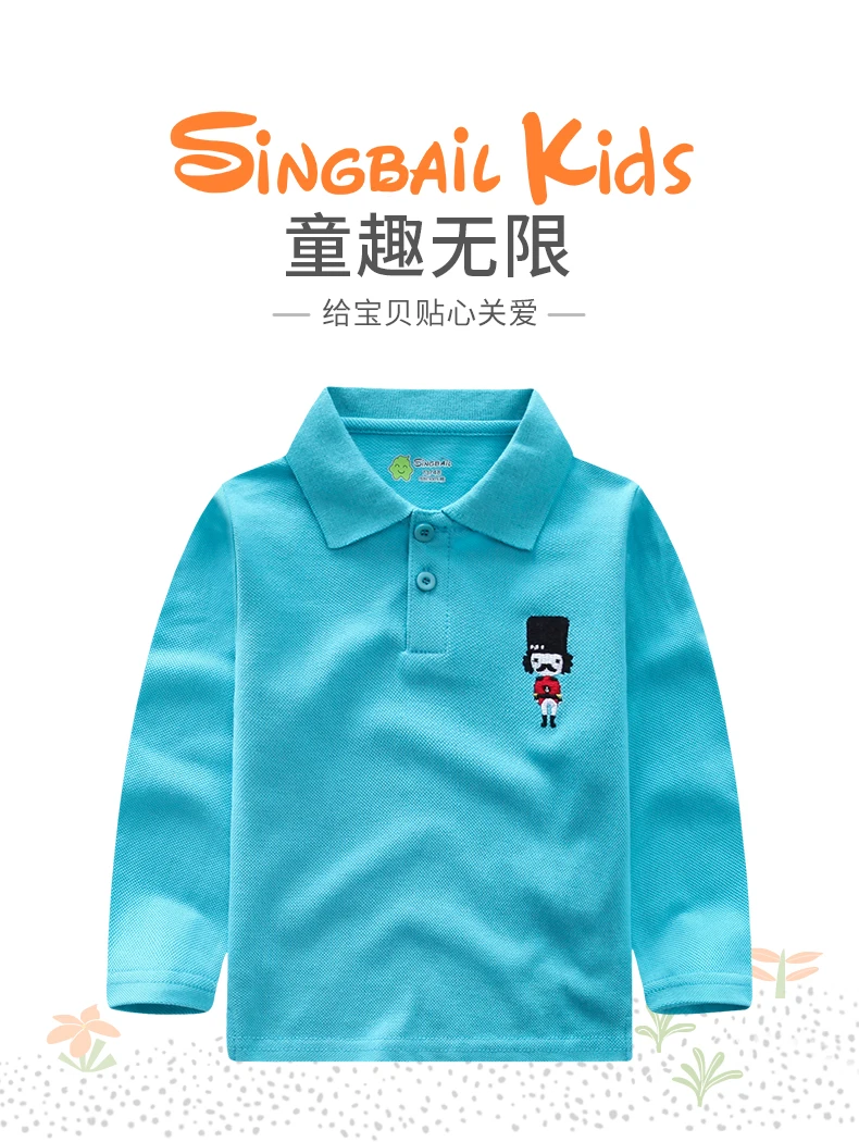 Рубашка-поло для мальчиков детская одежда малышей 2017 новая весенняя Детская