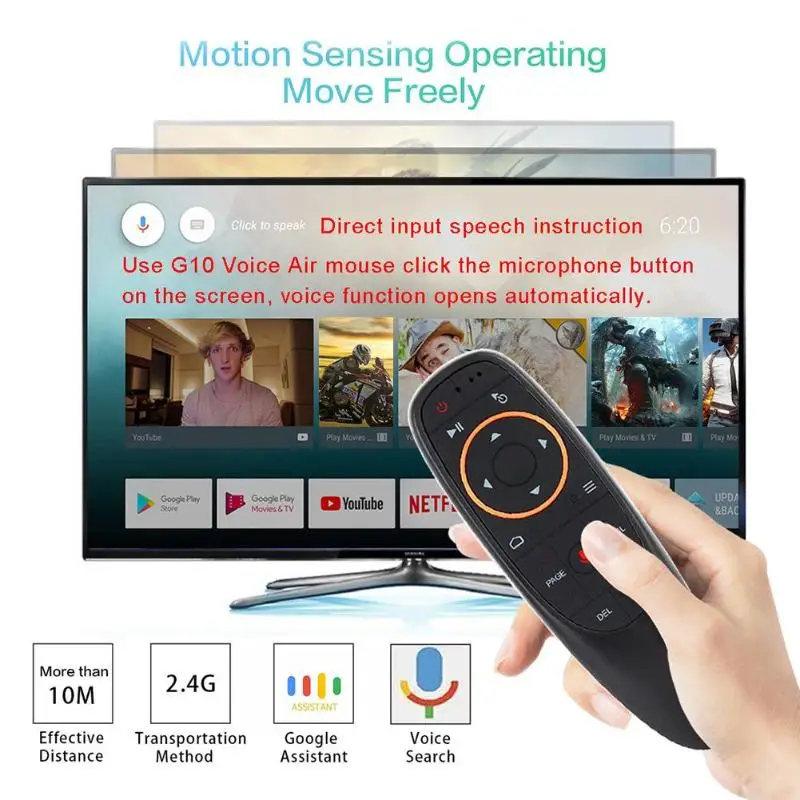G10 2,4G беспроводной Air mouse Микрофон гироскоп ИК голосовой пульт дистанционного управления Поддержка Инфракрасный режим обучения