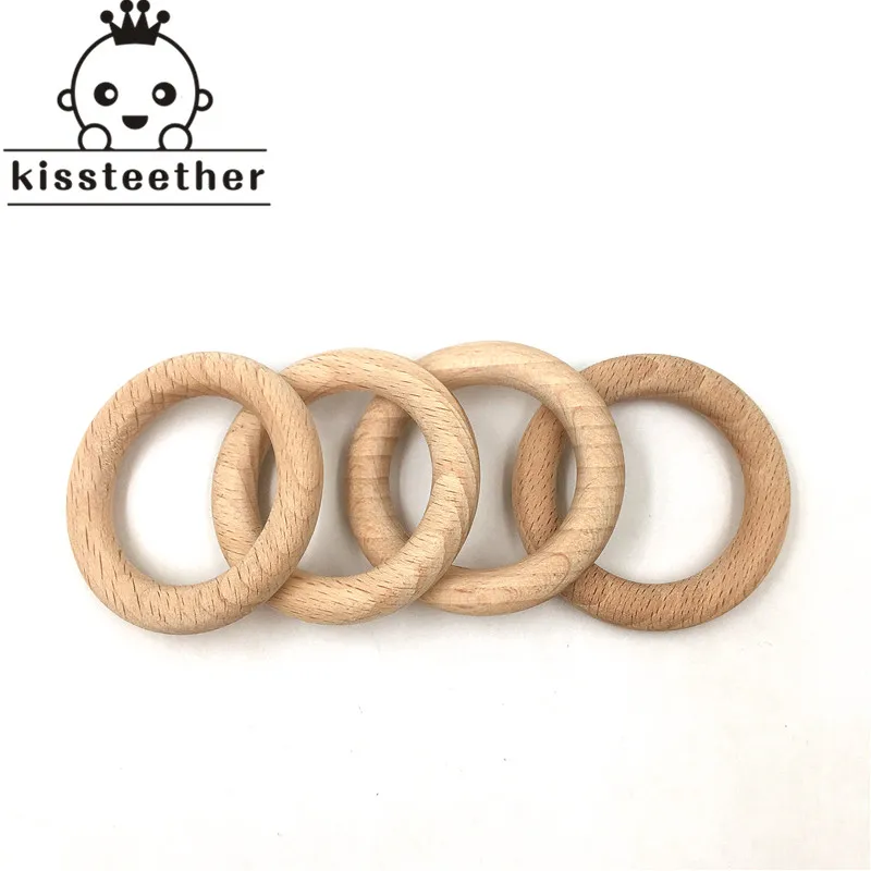 Natural Wood Teething Rings Toy Baby Teether Tooth Care Non-toxic Healthy 100% Beech Wooden Ring Teether Infant Teething Toys