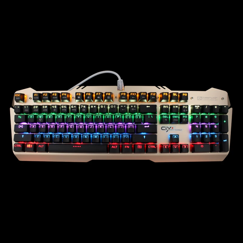 TEAMWOLF Vodstorm CIY  Mechanical Keyboard 104key  black blue switch Backlit Gaming Keyboard For Laptop PC gamer RUSSIAN Sticker