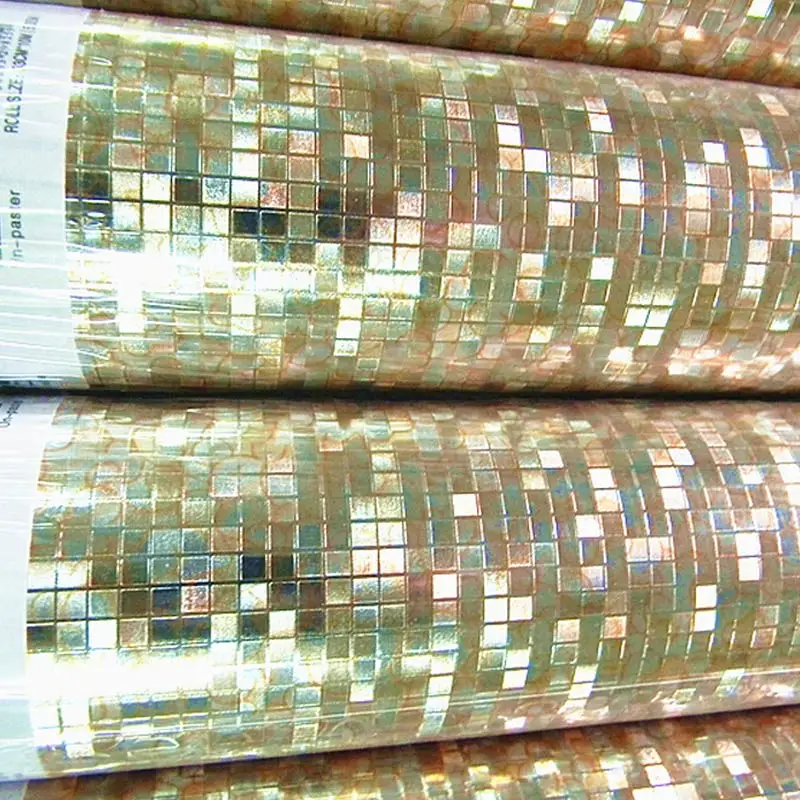 Light Gold Роскошные блестящие мозаичные обои, фоновые обои, обои из золотой фольги, серебристые потолочные Настенные покрытия, 3D обои - Цвет: Light Gold