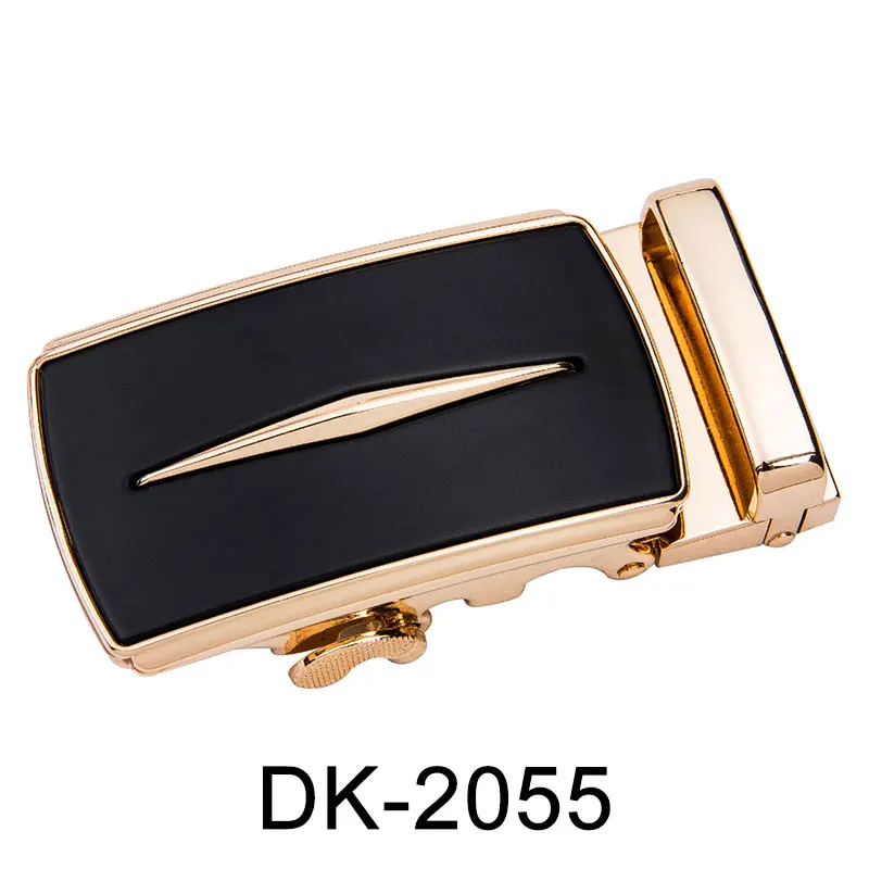 DK-2055 Hi-Tie, роскошный бренд, деловой Золотой ремень с пряжкой для мужчин, официальный стиль, кожаный ремень с пряжкой без ремня, 3,5 см, широкая пряжка с головой - Цвет: DK-2055