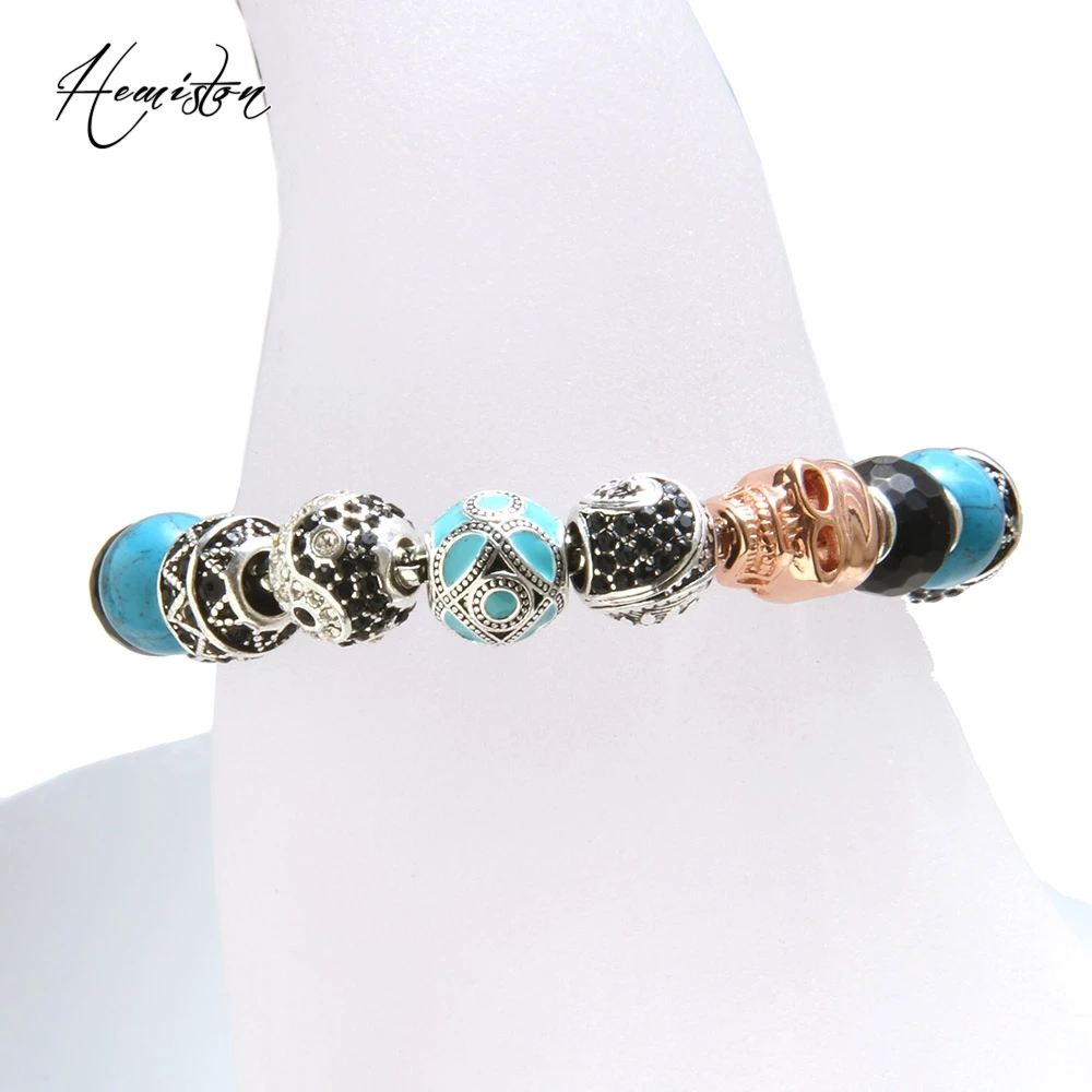 Браслет с бусинами Thomas Style KM совой этнический маори зигзаг бусины в виде черепа