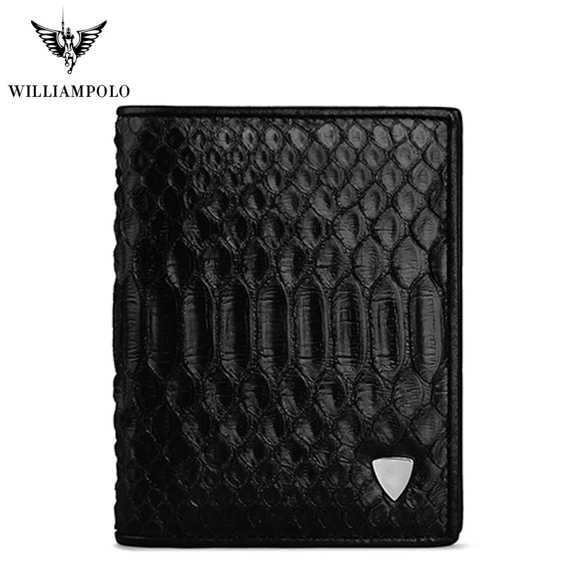 Роскошный брендовый мужской кошелек WilliamPOLO короткий бумажник двойного сложения