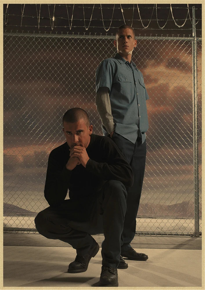 Тюрьма Break Wentworth Miller Американский сериал, ВИНТАЖНЫЙ ПЛАКАТ из крафт-бумаги, рисунок, украшение дома, стикер на стену - Цвет: Серебристый