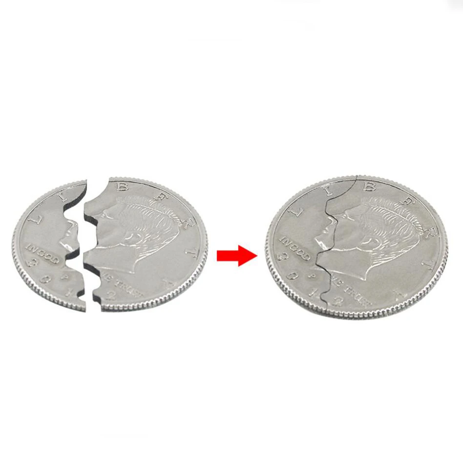 

Bite Coin Magic Tricks Magia Trick Toys Close up Magie Half Dollar