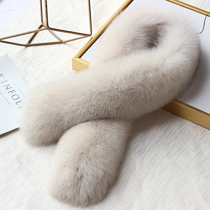 Glaforny Women 100% Real Fox Fur Collars Female Scarf Natural Genuine Scarves Collar Accessories customizable | Аксессуары для