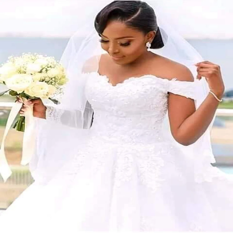 

Новое поступление белые свадебные платья 2021 Vestido de noiva одежда с кружевами и жемчугом Свадебные платья Trouwjurk платье невесты Свадебные платья