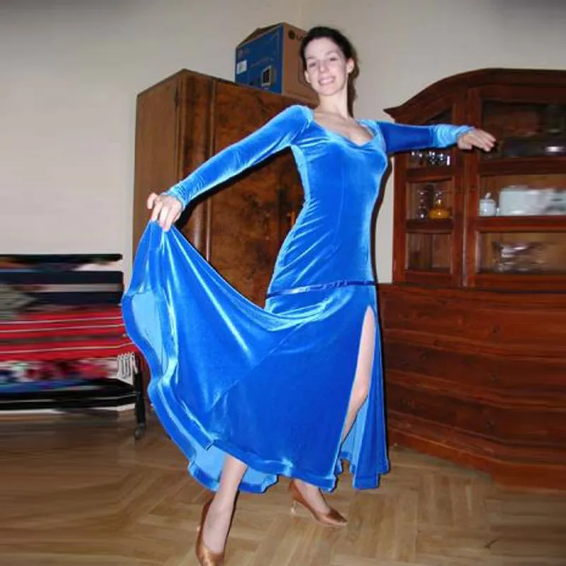Бальное платье для танцев розовый/черный/синий бархат Вальс/Танго/Фламенко юбки морские костюмы для женщин современное танцевальное платье