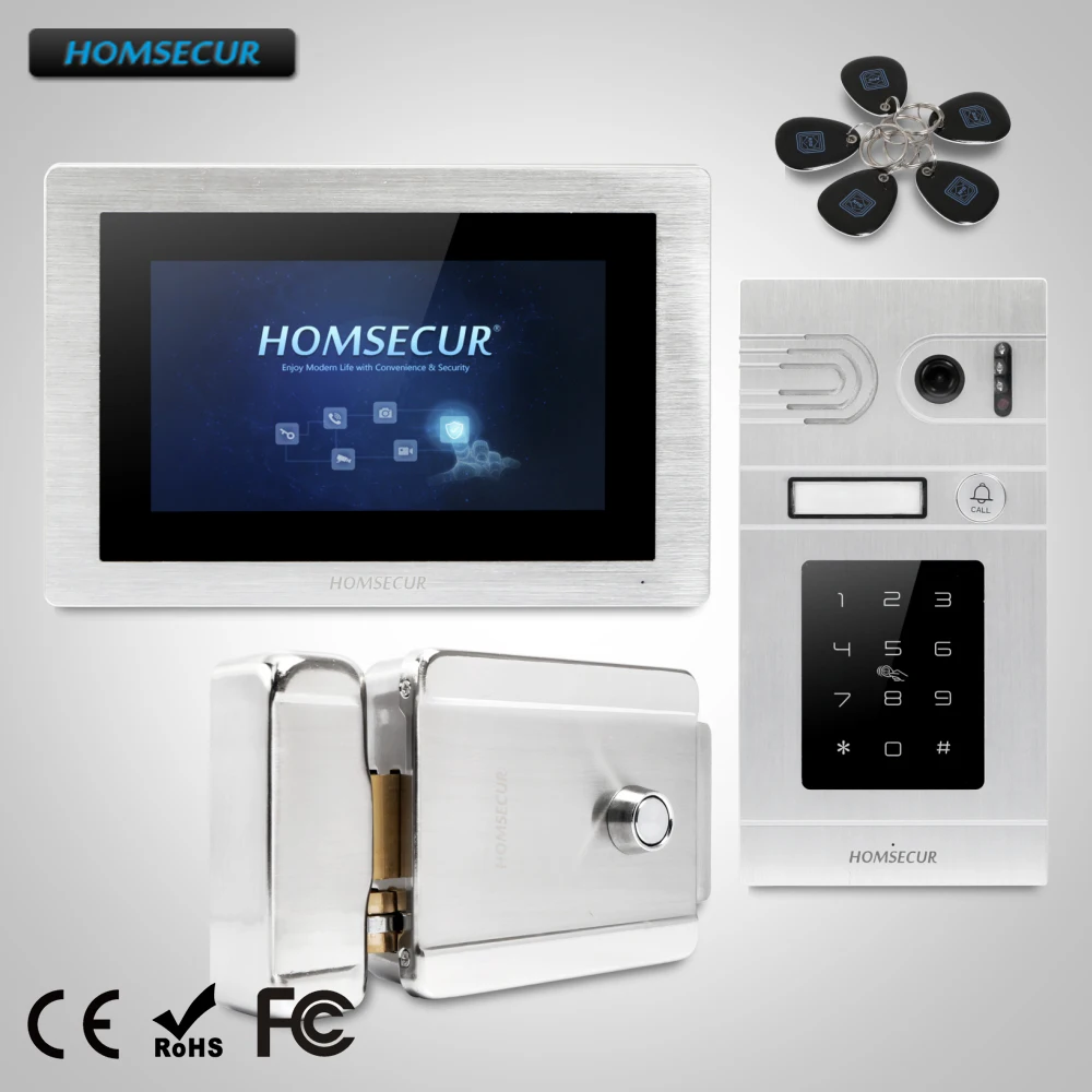 Homsecur 7 &quotПроводной Видеодомофон Телефонный звонок Система Интерком