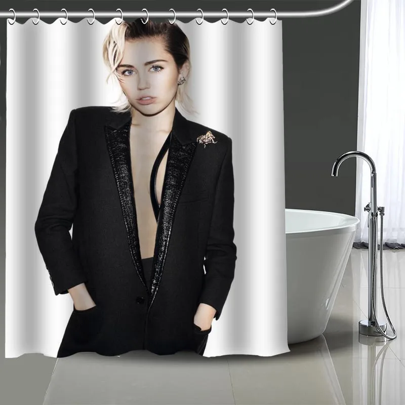 Занавеска для душа Miley Cyrus с принтом водонепроницаемая моющаяся штора из