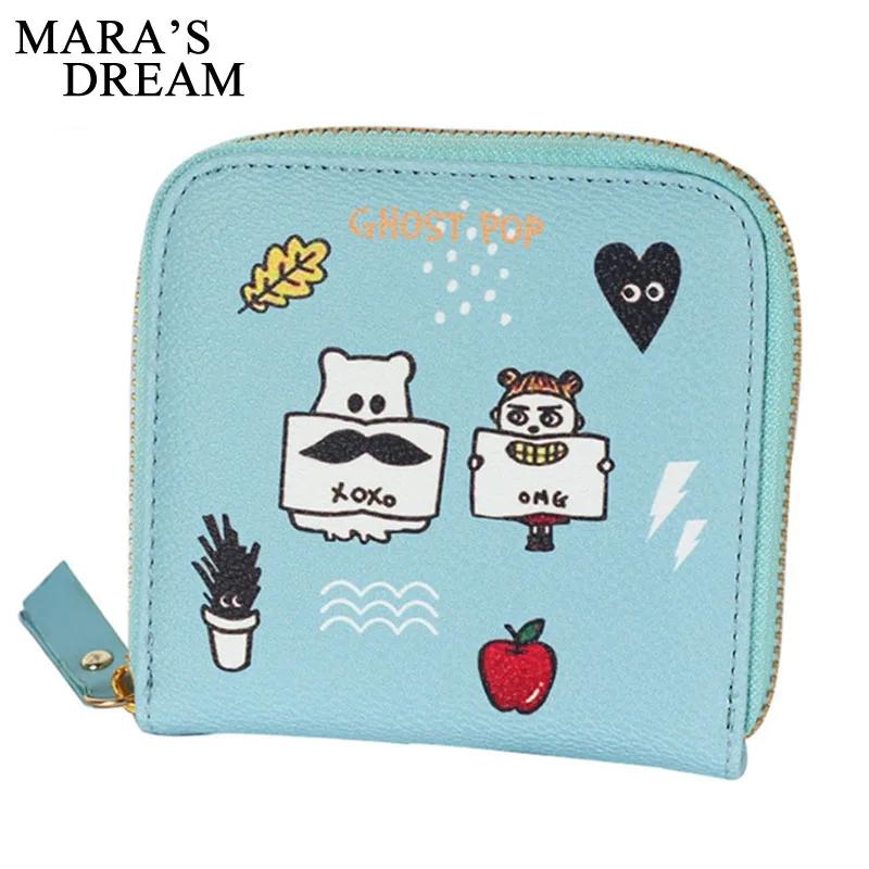 Женский маленький кошелек Mara's Dream корейский винтажный тонкий мини с милым аниме