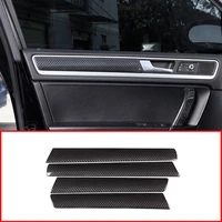 4pcs real carbon fiber material for volkswagen touareg car inner door decoration panel cover trim accessories