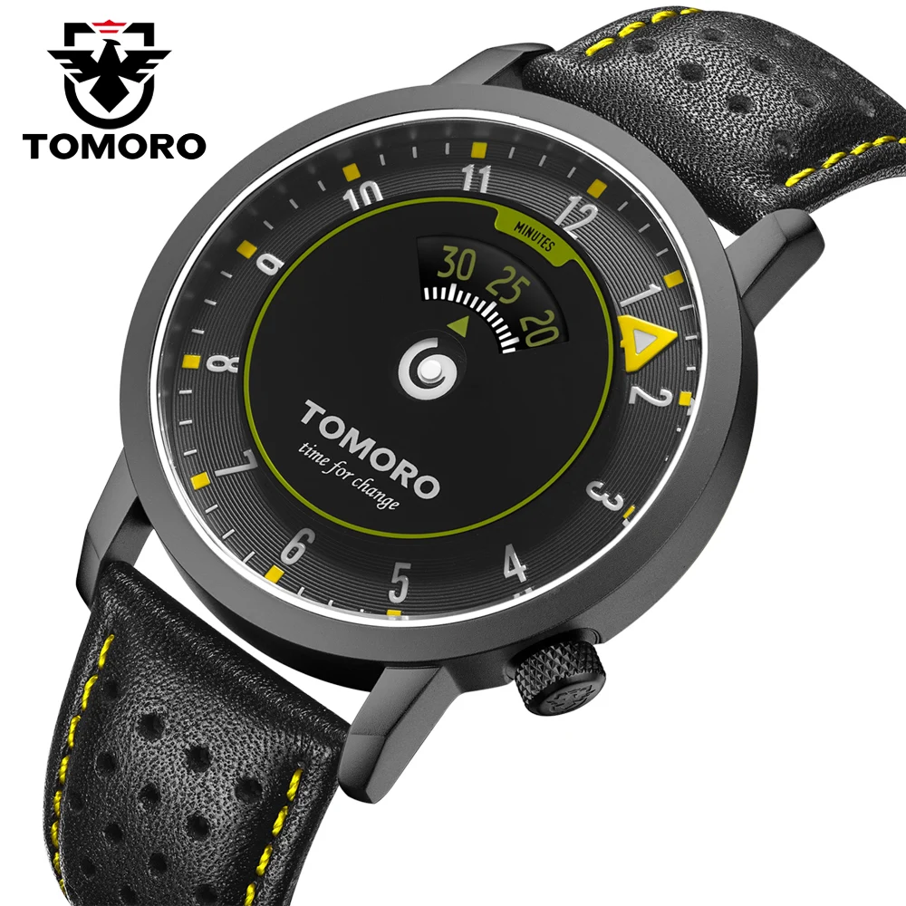 Смарт часы TOMORO мужские с индикатором скорости и кожаным ремешком|relogio fashion|relogio