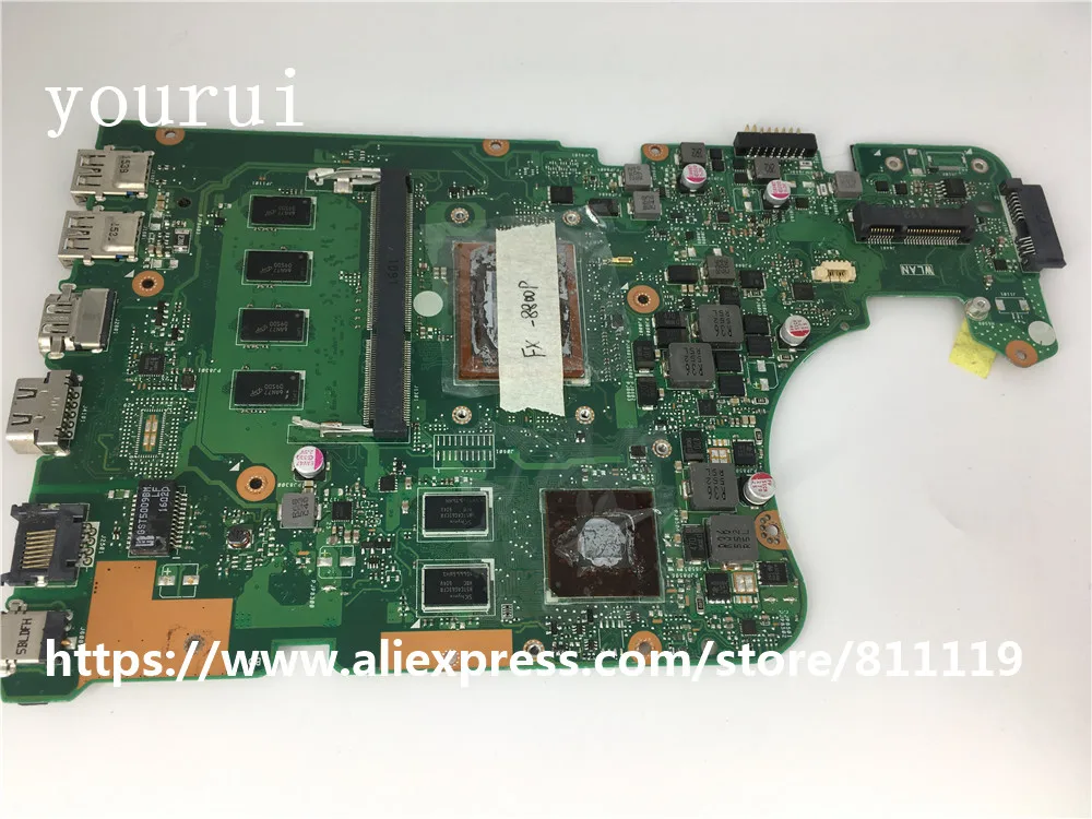 

Yourui для ноутбука ASUS X555DG X555D A555D REV 2,0, ОЗУ 4 Гб, процессор, протестированная оригинальная материнская плата