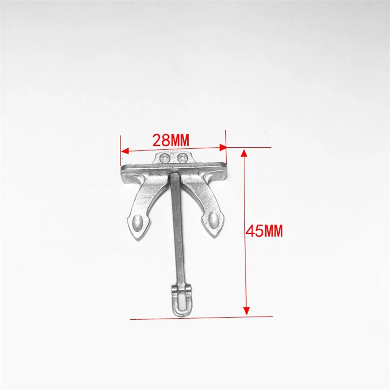 

1PC RC Simulation Boat Accessories 45x28mm Mini Hols Anchors Micro Metal Zine Marine Anchor Assembled Model DIY Spare Parts