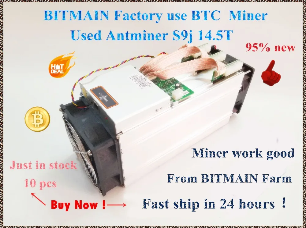 

90%-95% New AntMiner S9j 14.5T Bitcoin Asic Btc BCH Miner Better Than S9 S9i 13T 13.5T 14T WhatsMiner M3 M3X BITMAIN Mining Farm