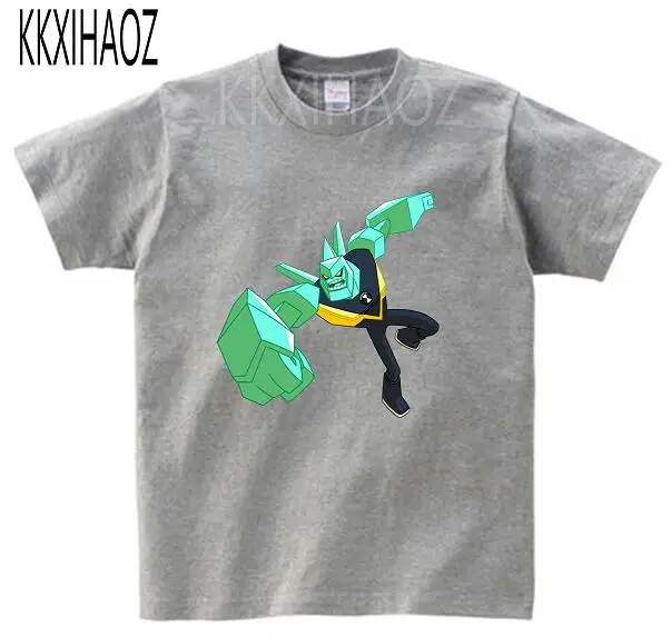 gray childreT-shirt New arrival Ben 10 Protector of Earth cotton T-shirts Short Sleeve Tops Tee TShirts Clothing for Girl Children boy Tshirt M - Цвет: gray childreT-shirt
