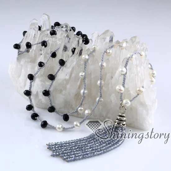 white pearl necklace gypsy jewelry bohemian necklaces tassel long boho freshwater real simple jewellery | Украшения и аксессуары