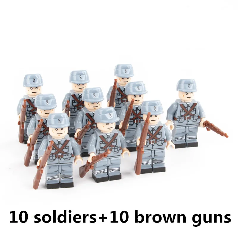 01-set Фигурка солдата строительные блоки шляпа шлем оружие 98K пистолет SWAT город части полицейский кирпич совместимые военные игрушки для детей D019 - Цвет: 01-set