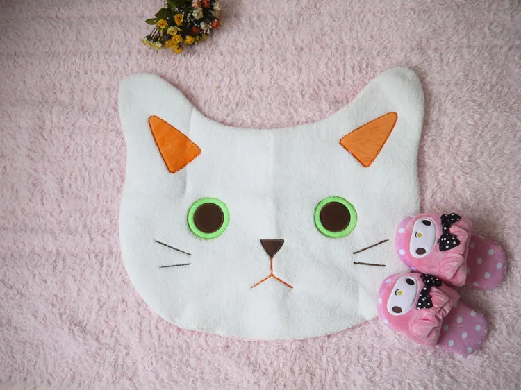 Kawaii животные Черный/Белый Кот игровой коврик мультяшный дверной впитывающие
