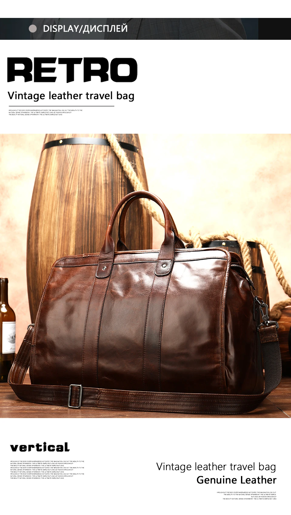 WESTAL men's travel bag leather duffle bag men'genuine leather laptop/weekend bag for men leather travel bags hand luggage 8566