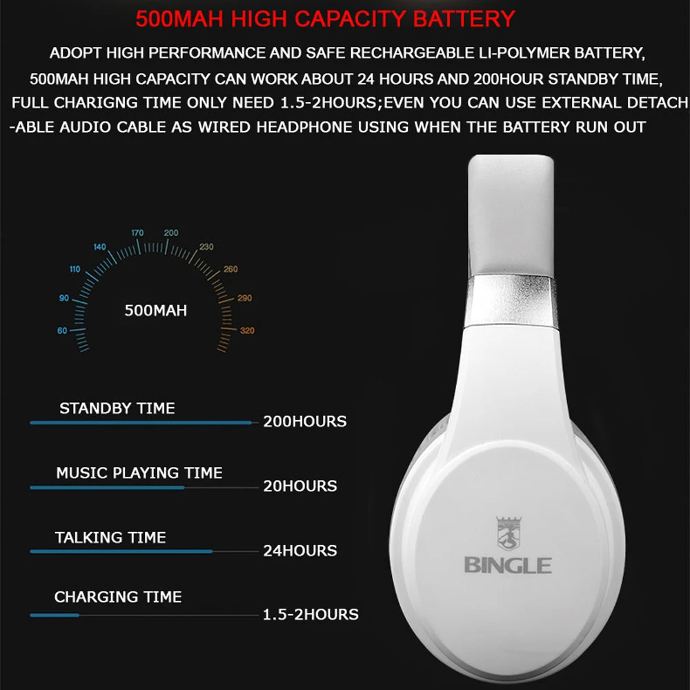 BINGLE FB110 Bluetooth 4 1 наушники CSR Беспроводные стереонаушники Muisc Накладные 3 5 мм AUX в
