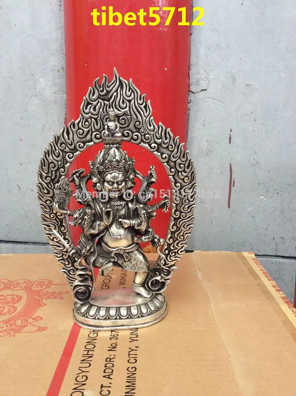 

Статуя Будды Vajra Krodha Mahabala Ucchusma с тибетским искусственным покрытием, бронзовая статуя Будды, исцеляющая статуя