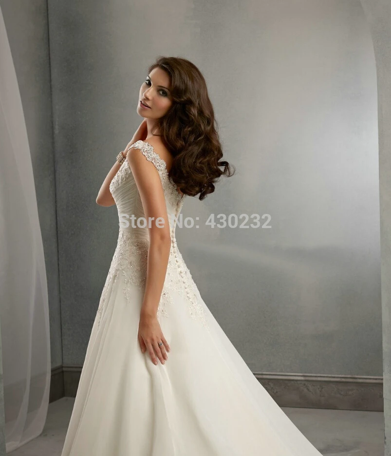 

Vestido De Noiva Free Shipping New Design Casamento A line Cap Sleeves Robe De Mariage Long Lace Wedding Dresses 2017
