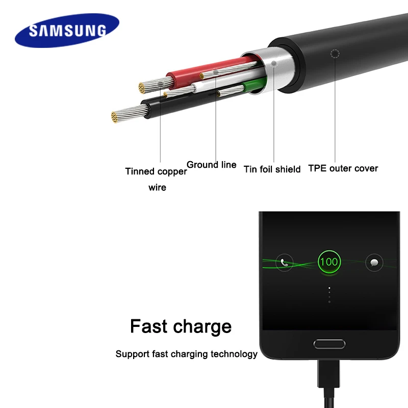 Кабель USB Type C для Samsung Galaxy S8 S9 Plus Note 8 Note8 C7 C9 pro1.5 M 2A|Зарядные устройства| |
