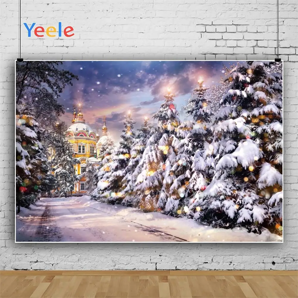 Yeele Рождественские фоны для фотосъемки Bokeh огни замок семья вечерние